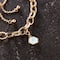 14K Gold Plated White Opal Austrian Crystal Hexagon Charm by Bead Landing™